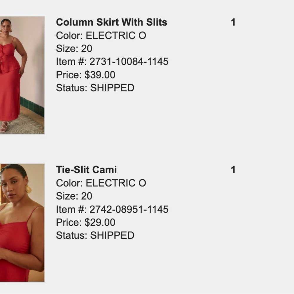 ELOQUII Portofino Orange Linen Cami & Maxi Skirt set